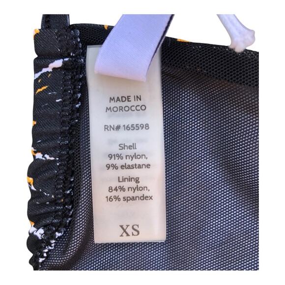 Andie x Demi Moore NWT The Tropez Luxe Flat Bikini Top- Black Firework Print XS - Picture 10 of 15